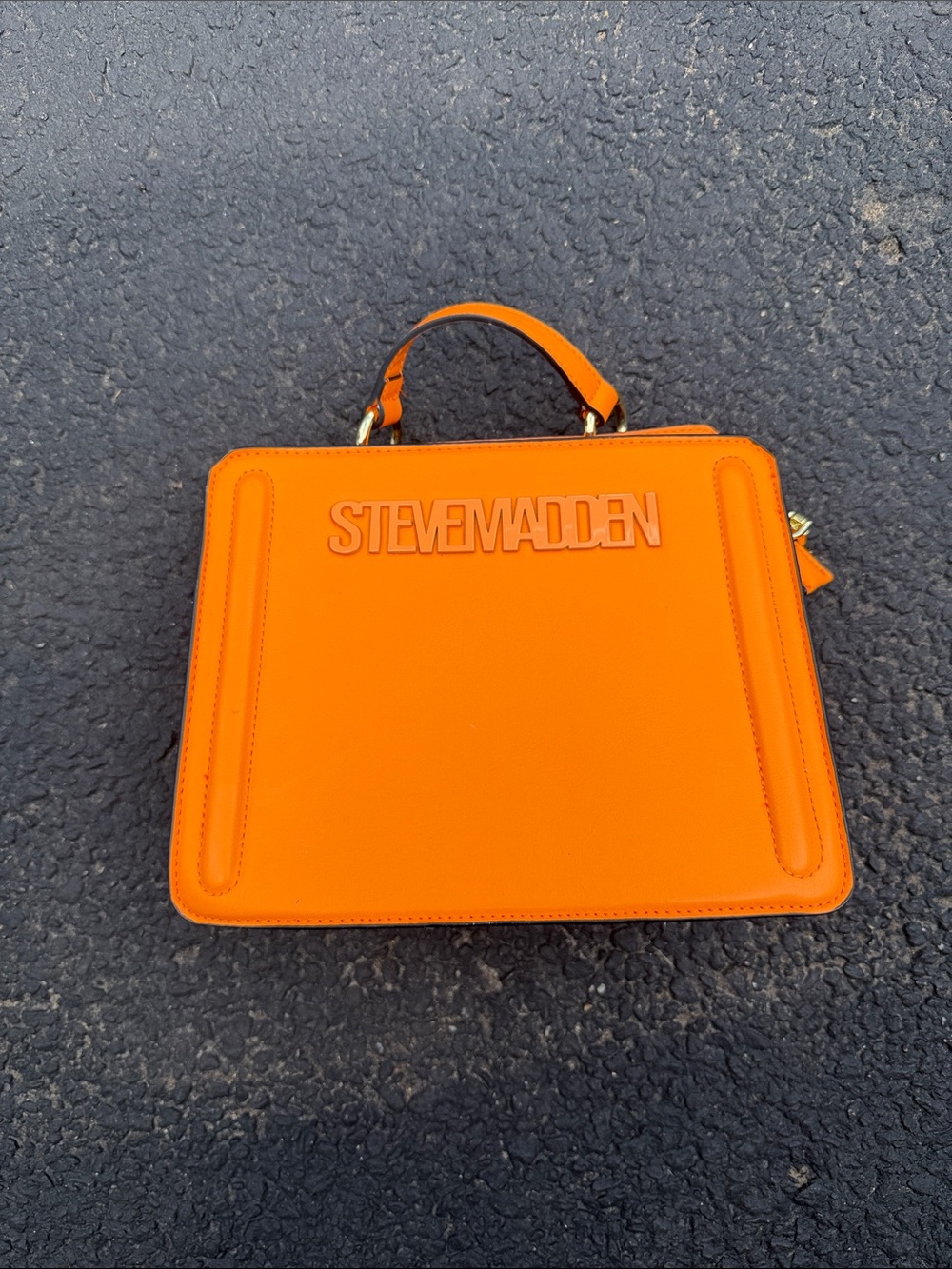 Steve Madden Orange Structured Top-Handle Satchel